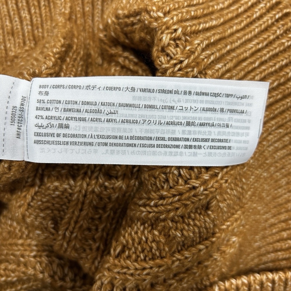 Abercrombie & Fitch Women's Medium Cotton blend cable‎ knit sweater Burnt Orange - Picture 7 of 8